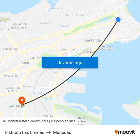 Instituto Las Llamas to Muriedas map