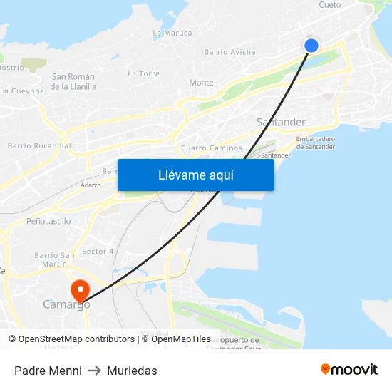 Padre Menni to Muriedas map