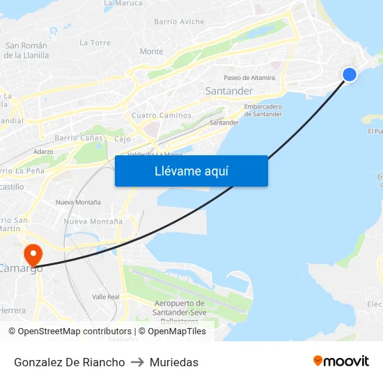 Gonzalez De Riancho to Muriedas map