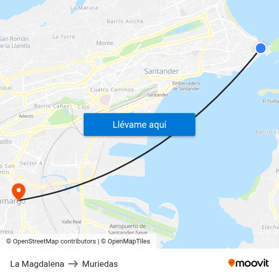 La Magdalena to Muriedas map