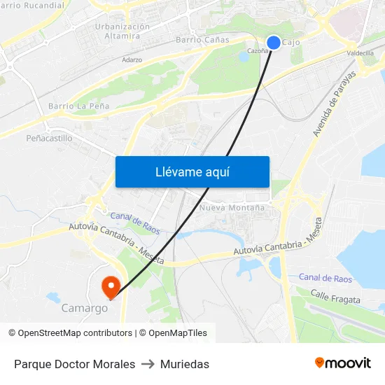Parque Doctor Morales to Muriedas map