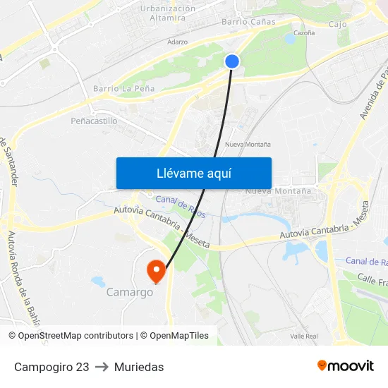 Campogiro 23 to Muriedas map