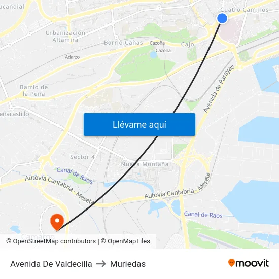Avenida De Valdecilla to Muriedas map
