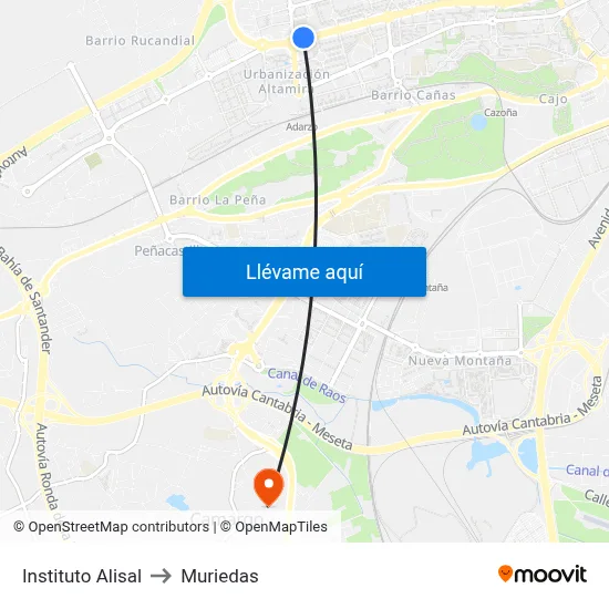 Instituto Alisal to Muriedas map