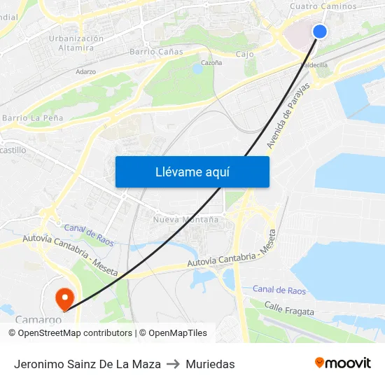 Jeronimo Sainz De La Maza to Muriedas map