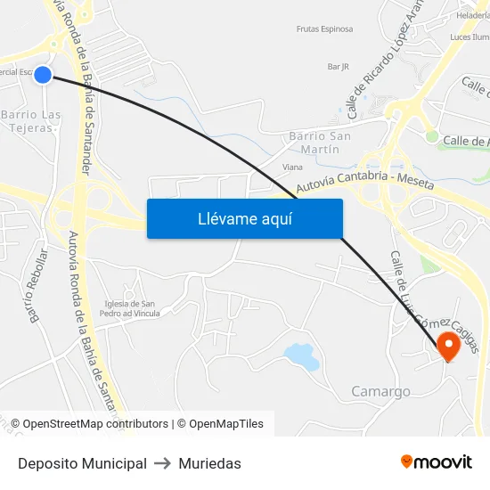 Deposito Municipal to Muriedas map