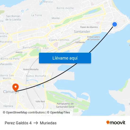 Perez Galdós 4 to Muriedas map