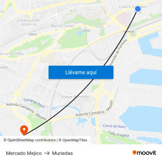 Mercado Mejico to Muriedas map