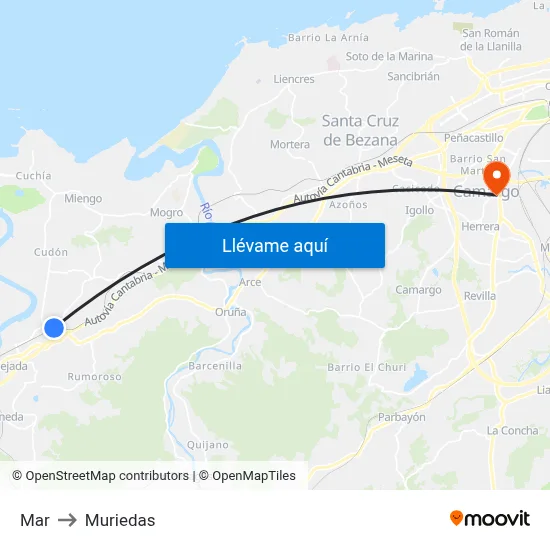 Mar to Muriedas map