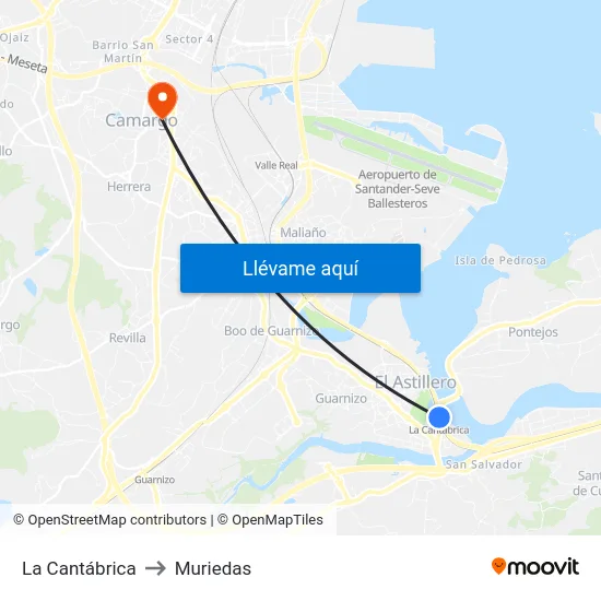 La Cantábrica to Muriedas map