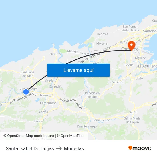 Santa Isabel De Quijas to Muriedas map