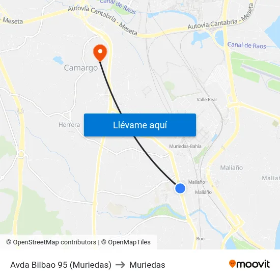 Avda Bilbao 95 (Muriedas) to Muriedas map