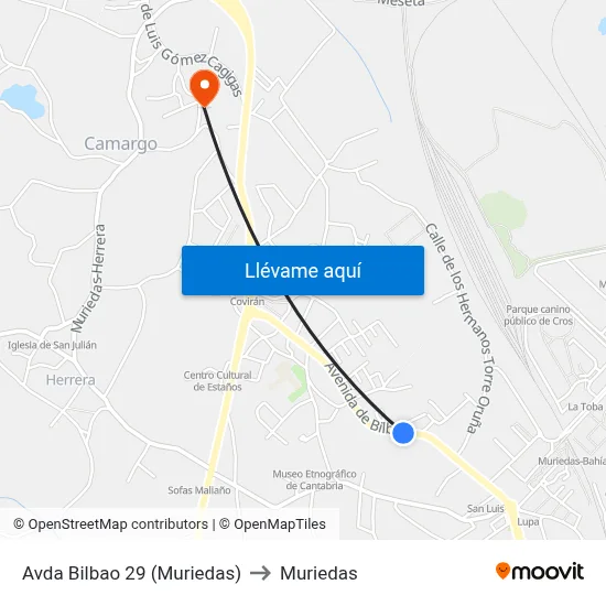 Avda Bilbao 29 (Muriedas) to Muriedas map