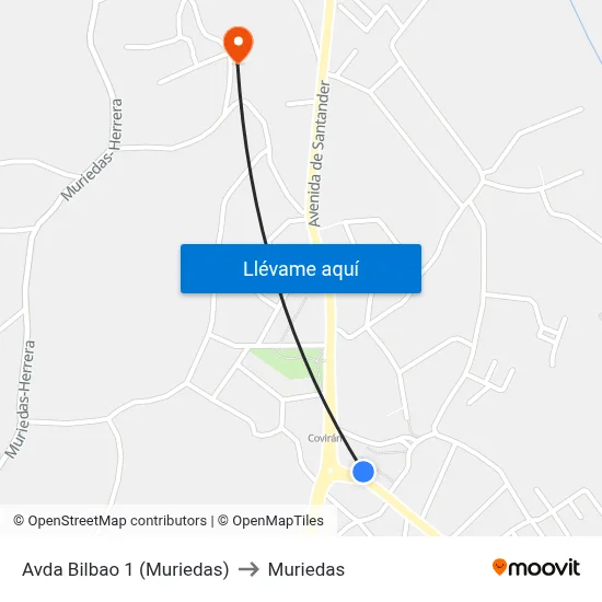 Avda Bilbao 1 (Muriedas) to Muriedas map