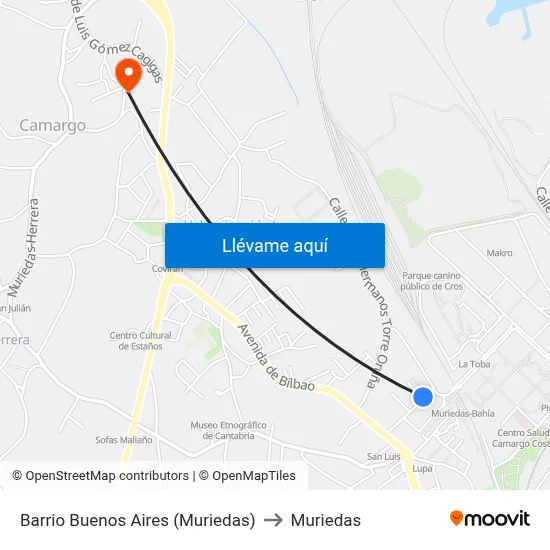 Barrio Buenos Aires (Muriedas) to Muriedas map