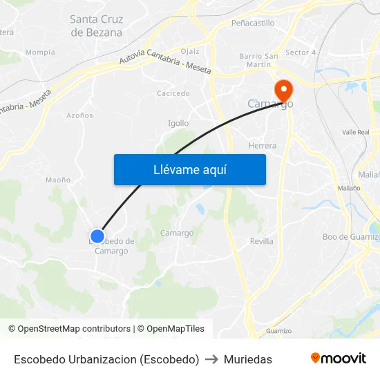 Escobedo Urbanizacion (Escobedo) to Muriedas map