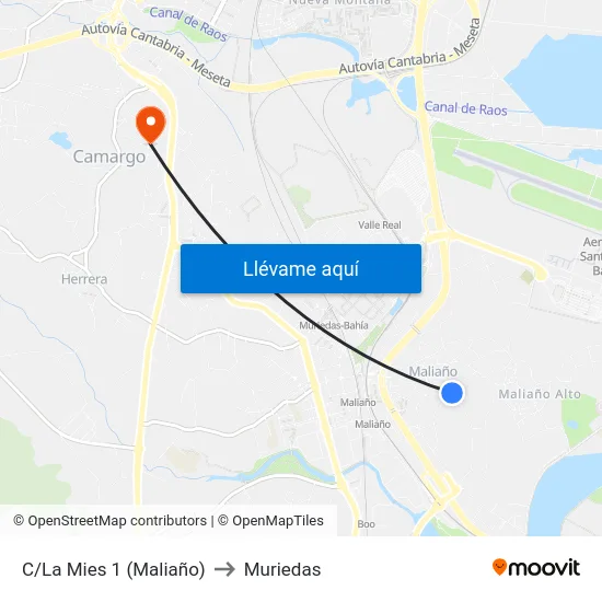 C/La Mies 1 (Maliaño) to Muriedas map