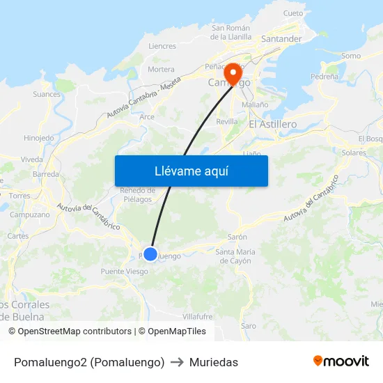 Pomaluengo2 (Pomaluengo) to Muriedas map