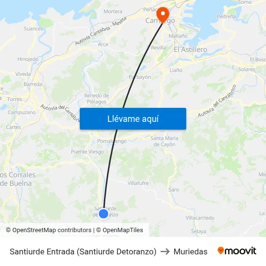 Santiurde Entrada (Santiurde Detoranzo) to Muriedas map