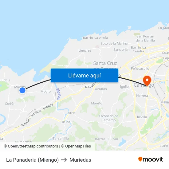 La Panaderia (Miengo) to Muriedas map