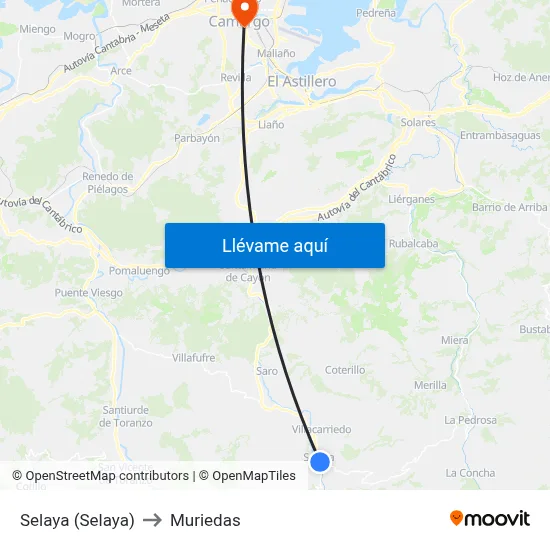 Selaya (Selaya) to Muriedas map