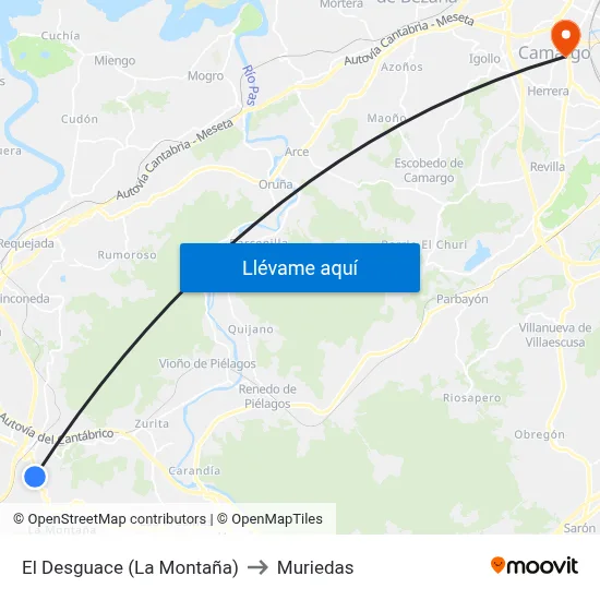 El Desguace (La Montaña) to Muriedas map