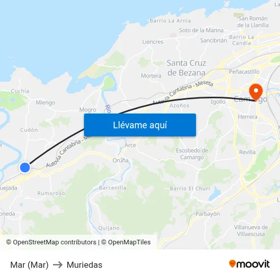Mar (Mar) to Muriedas map