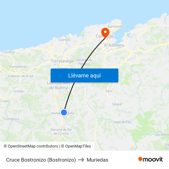 Cruce Bostronizo (Bostronizo) to Muriedas map