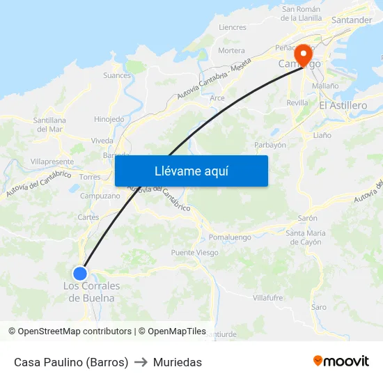 Casa Paulino (Barros) to Muriedas map