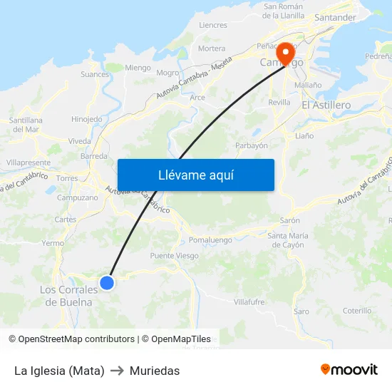 La Iglesia (Mata) to Muriedas map