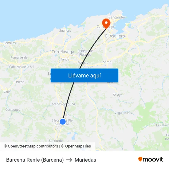 Barcena Renfe (Barcena) to Muriedas map