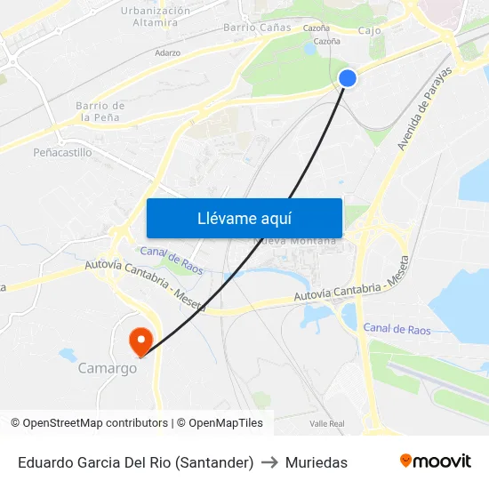 Eduardo Garcia Del Rio (Santander) to Muriedas map