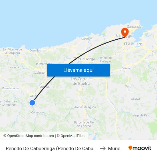 Renedo De Cabuerniga (Renedo De Cabuerniga) to Muriedas map