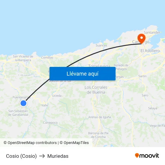 Cosio (Cosio) to Muriedas map