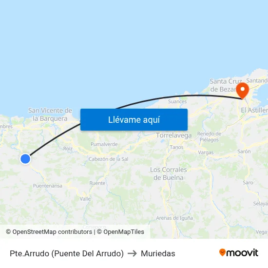 Pte.Arrudo (Puente Del Arrudo) to Muriedas map