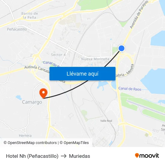 Hotel Nh (Peñacastillo) to Muriedas map