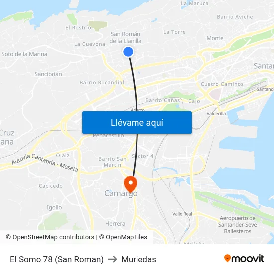 El Somo 78 (San Roman) to Muriedas map