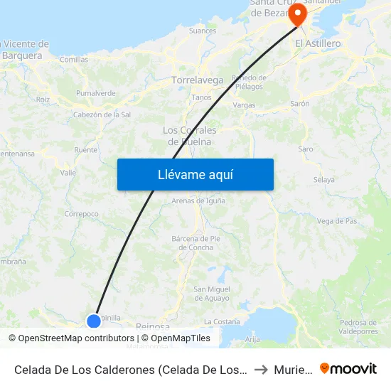 Celada De Los Calderones (Celada De Los Calderones) to Muriedas map