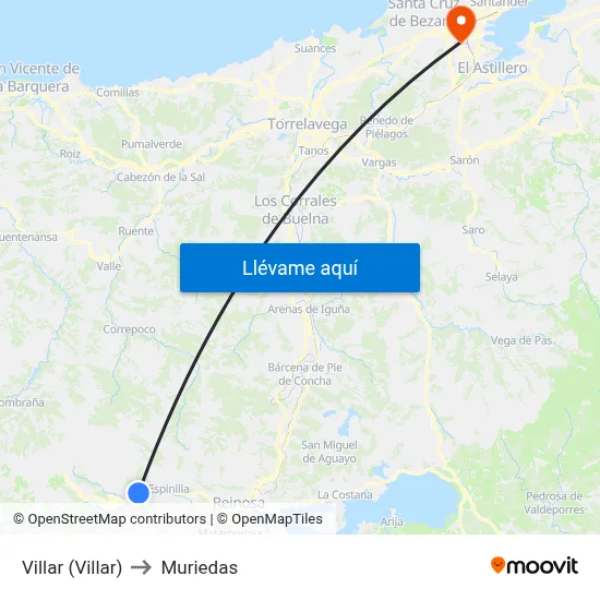 Villar (Villar) to Muriedas map