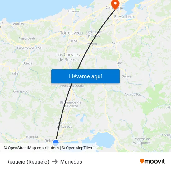 Requejo (Requejo) to Muriedas map