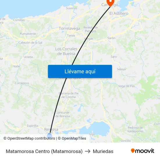 Matamorosa Centro (Matamorosa) to Muriedas map