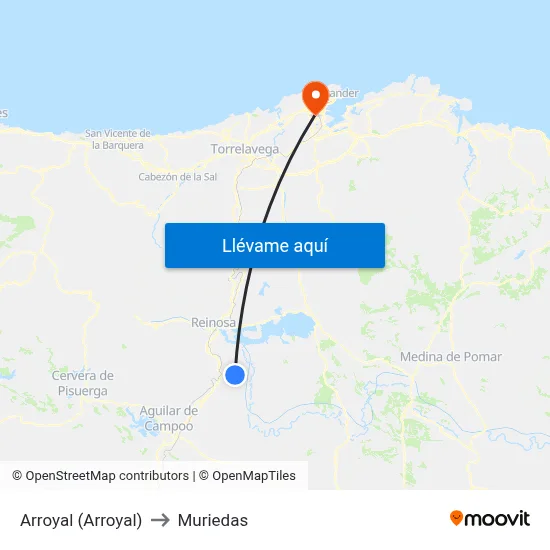 Arroyal (Arroyal) to Muriedas map