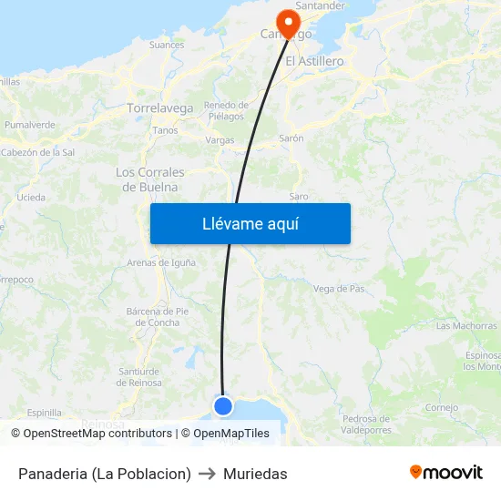 Panaderia (La Poblacion) to Muriedas map