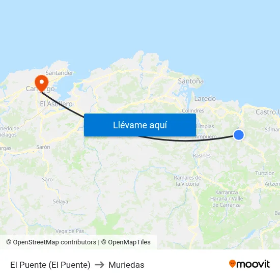 El Puente (El Puente) to Muriedas map