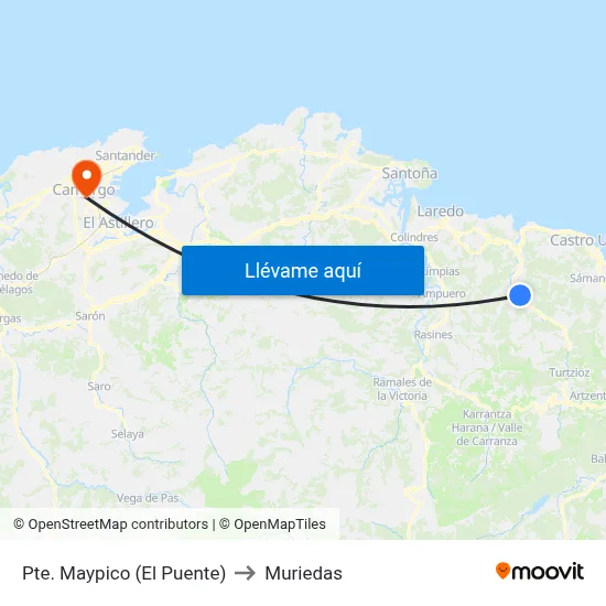 Pte. Maypico (El Puente) to Muriedas map