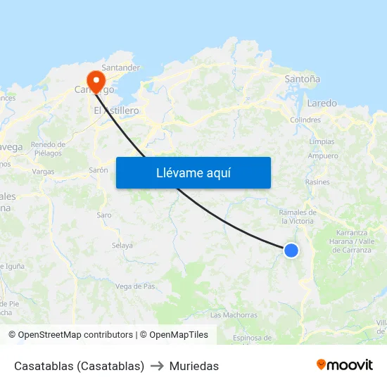 Casatablas (Casatablas) to Muriedas map
