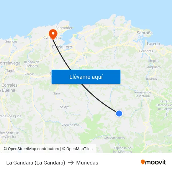 La Gandara (La Gandara) to Muriedas map