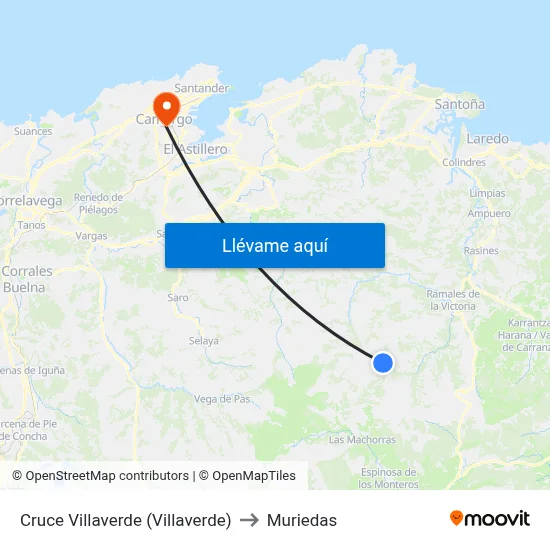 Cruce Villaverde (Villaverde) to Muriedas map