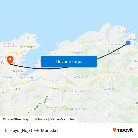El Huyo (Noja) to Muriedas map