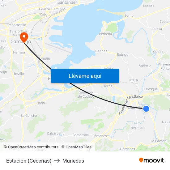 Estacion (Ceceñas) to Muriedas map